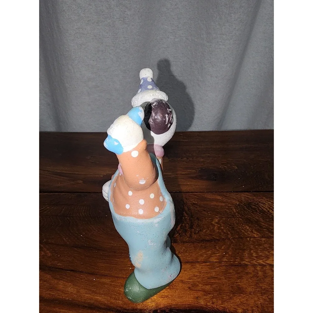Set of Two Clowns with‎ pets vintage Porcelain Figurines